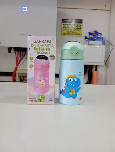 Garrafa isotérmica infantil c/termômetro 