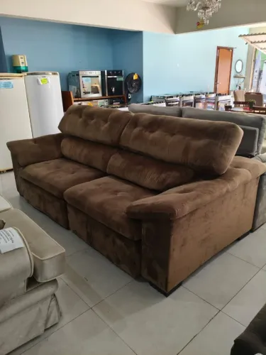 Sofá Retrátil e Reclinável tecido Suede 