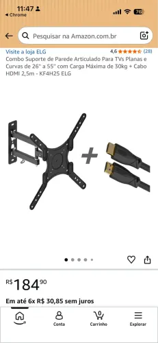 COMBO: Suporte articulado para TV + Cabo HDMI NOVO