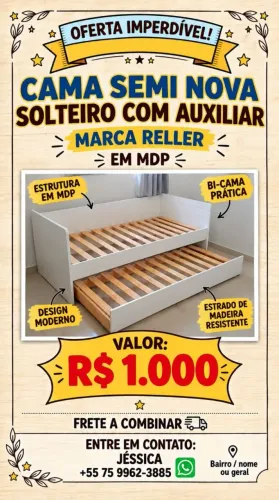Cama e cama auxiliar