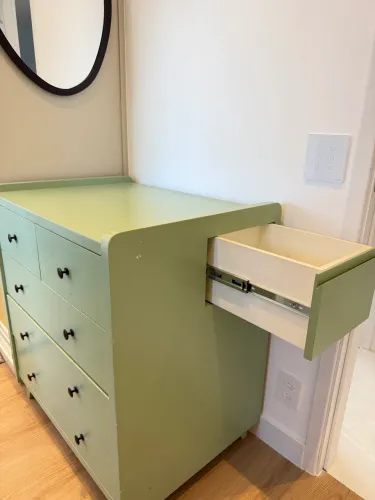 Cômoda madeira laqueada verde menta