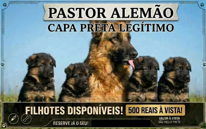 Pastor alemão capa preta legítimo