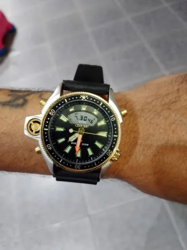 Relógio Masculino Ana/Digi Pulseira de Borracha Novo
