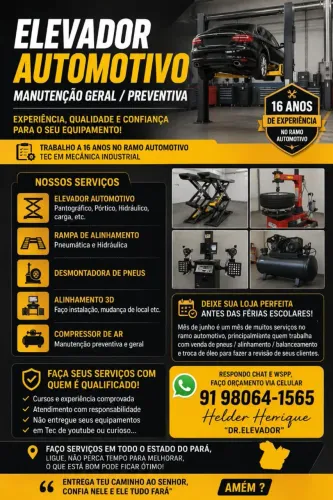 Elevador automotivo, sistemas pneumáticos e hidráulicos