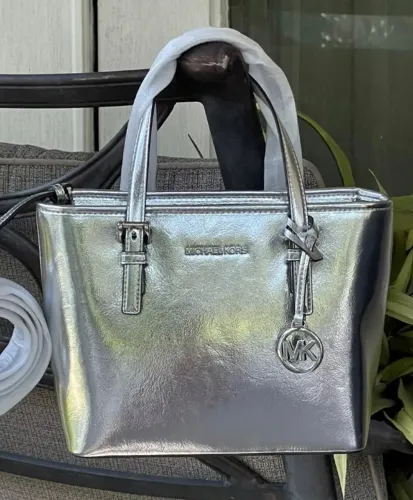 (NOVA!) BOLSA MICHAEL KORS CROSSBODY JET SET PRATA 