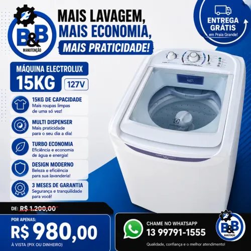 Máquina de lavar Electrolux 15KG