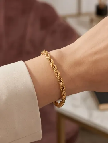 Pulseira cordão baiano ouro 18k