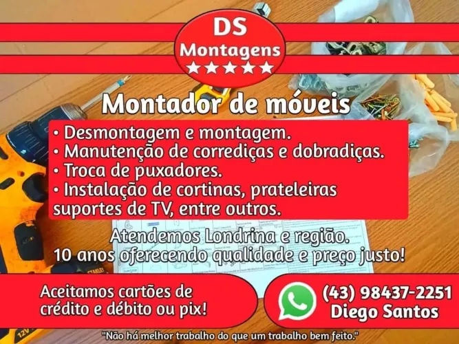 Montador de móveis - montagem de móveis Londrina