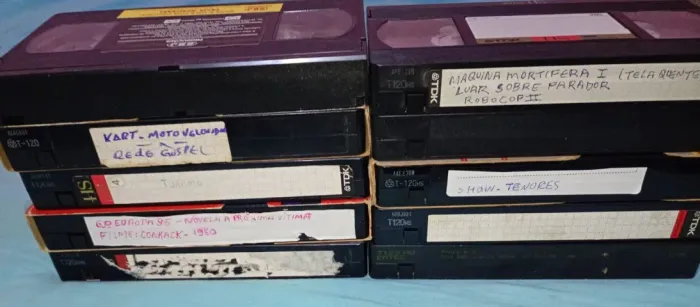 10 fitas retrô VHS gravadas da TV aberta anos 80 e 90,leia