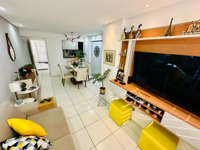 Apartamento 65m² Vista Mar | 3 Quartos 1 Suíte | Mobiliado | 1 Vaga