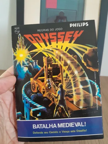 batalha medieval philips odyssey - manual, estojo e serial - ótimo estado
