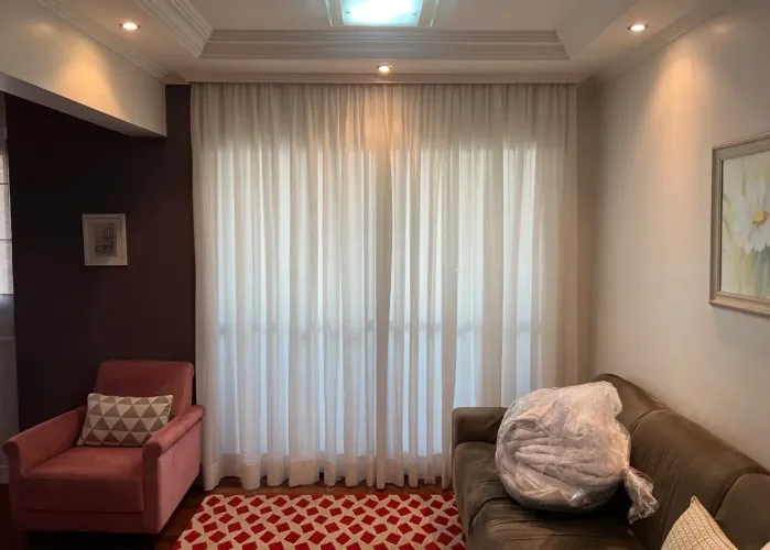 Cortina Franzida no Tecido Linho
