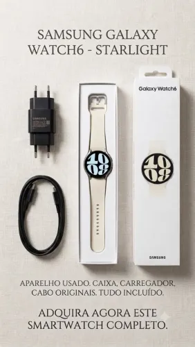 Samsung Galaxy Watch6 LTE - Impecável + Caixa, Carregador e Fonte Originais