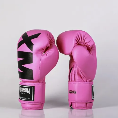 Luva de Boxe e Muay Thai Feminina MXM - Cor Pink Power Face 10oz