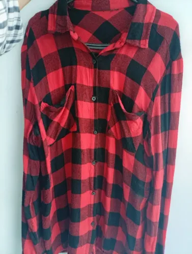 Camisa xadrez feminina vermelha