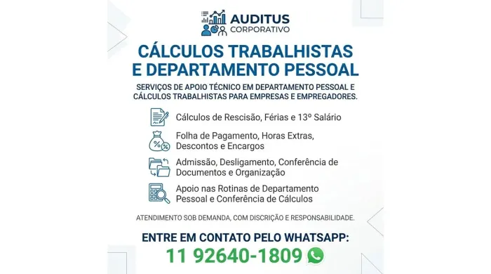 Cálculos Trabalhistas e Departamento Pessoal