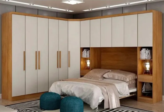 Conjunto Modular Completo - 100% MDF com Gavetas e Puxadores Amadeirados