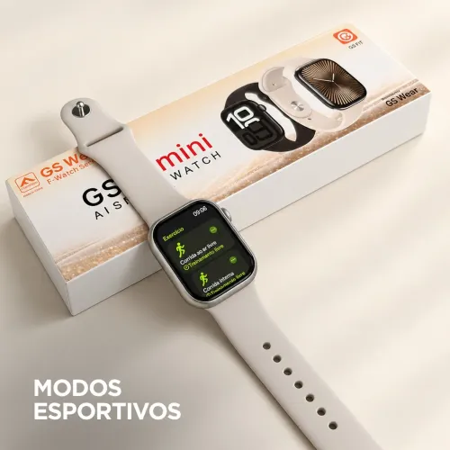 Smartwatch GS10 Mini 2025 42mm IA GPT Bluetooth 5.3 Chamada NFC IP67 Android iOS