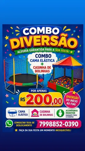 Combos, Algodão -doce, pipoqueira, pula-pula e piscina de bolinhas 