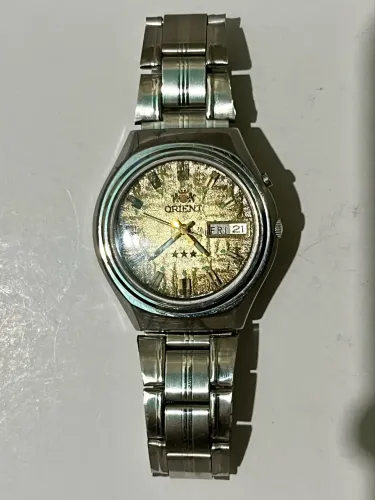Relógio Orient Automático Vintage 3 Estrelas - Mostrador Gold Dust