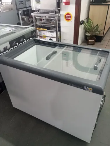NZ. Freezer horizontal tampa de vidro 300L Gelopar