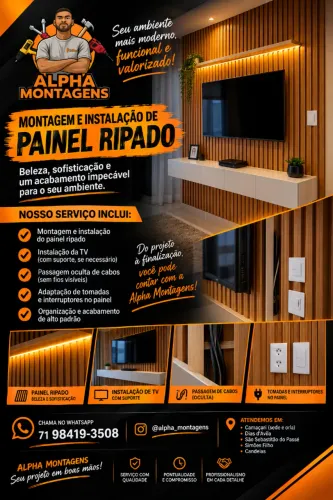 Montagem de painel ripado em Camaçari