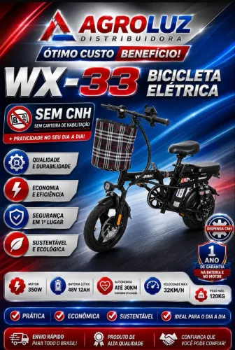 ? ÚLTIMA UNIDADE: Bike Elétrica Wehawk WX-33 Lítio Zero KM!