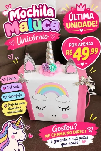 Mochila maluca unicórnio