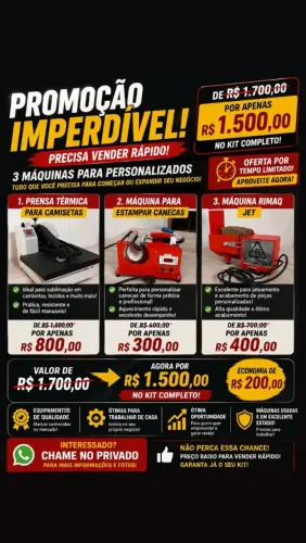 3 Maquinnas Rimaq Stampcor, Jateamento e Cilíndrica para CanecasPlus