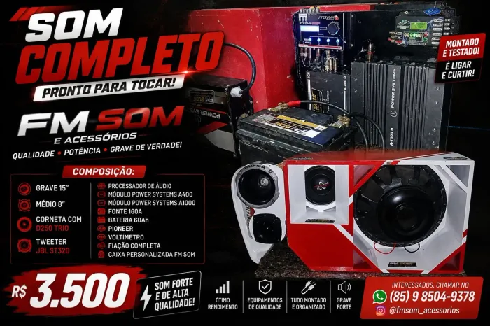 ? SOM COMPLETO 15" + MÉDIO 8" | FM SOM ?