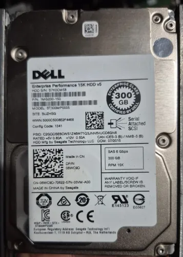 Disco Rigido Hd Servidores Dell 300gb 15k 2,5 Sas 6gbps 06wc9d