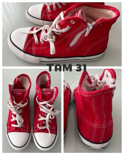Tênis Diversão Canvas Hi Ziper Vermelho