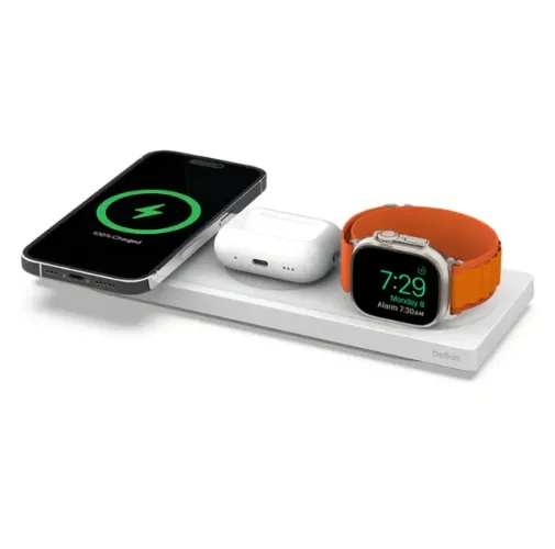 Carregador 3 Em 1 para iPhone, Apple Watch e Airpods
