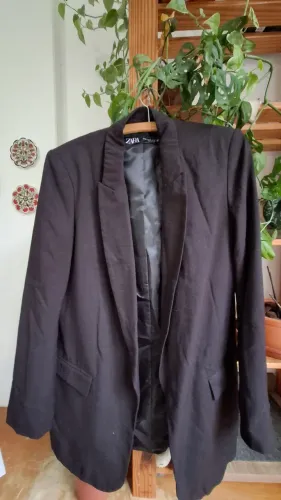 Blazer Zara Oversized Preto - Tam. PP (veste oversized)