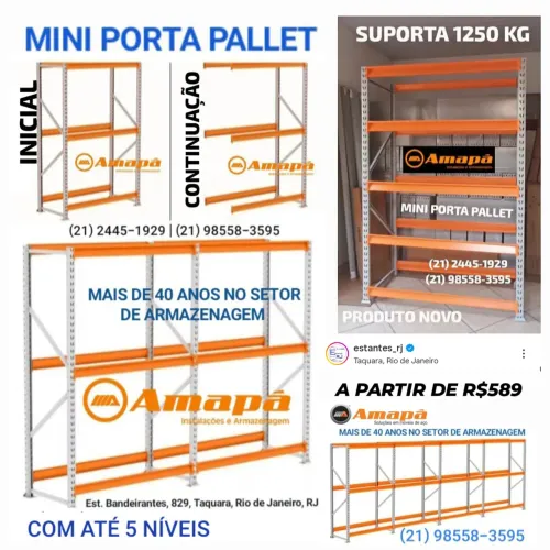 Estante Mini Porta Pallet para Altas Cargas