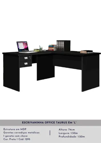 Escrivaninha Office Taurus em 'L'