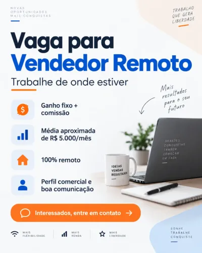 Vendedor ganho fixo + comissao
