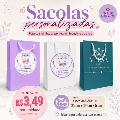 Sacolas Persolizadas para loginha e festas