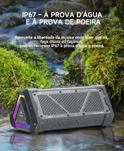 M Love P3 40W Caixa de som Bluetooth, IP67, toca cartão de memória.