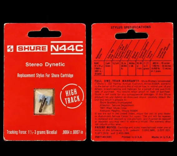 Agulha SHURE N44-C Original USA - ponta Diamante Elípticall