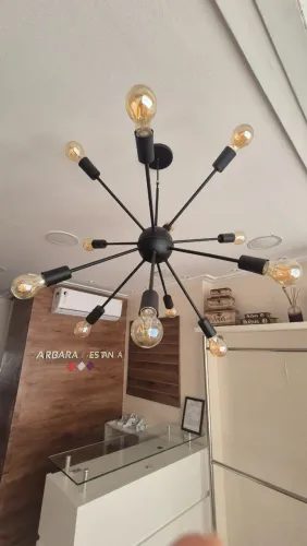 Lustre Sputnik Luminária Pendente Atomo 8 Lâmpadas