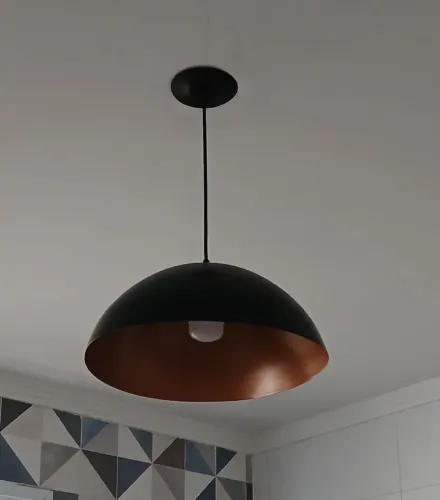 3 pendentes lustre cúpula com ferragens
