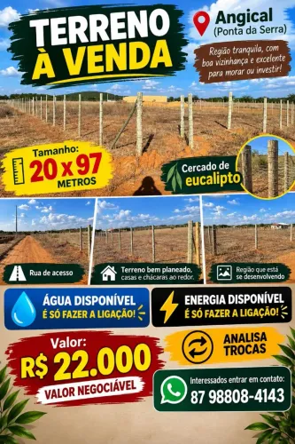 Terreno no angical (ponta da serra)