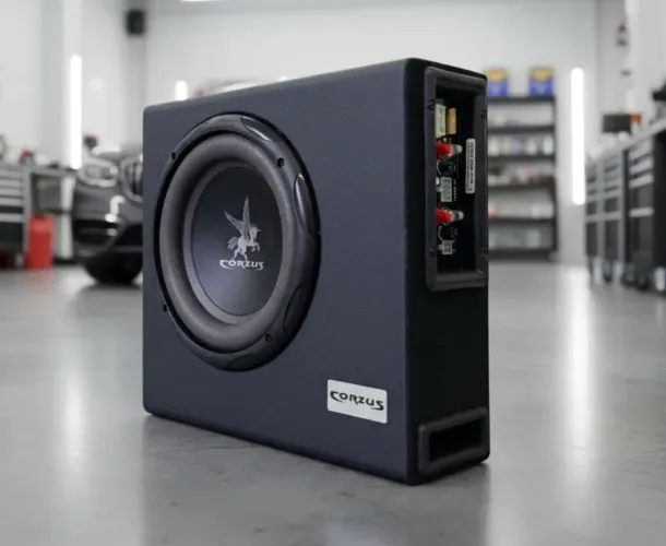 Caixa Amplificada 3 Canais 350w Sub Grave Cxms303 Mini Slim
