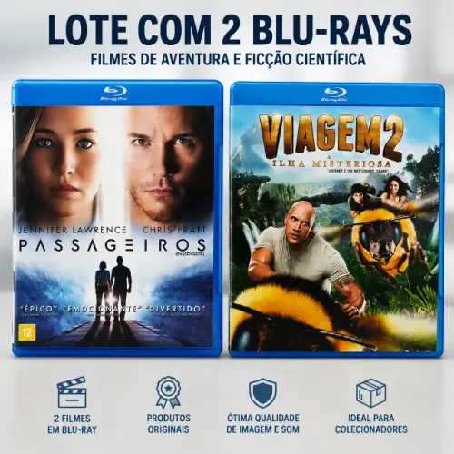 LOTE 2 blu rays originais usados em excelente estado (Passageiros e Viagem 2)