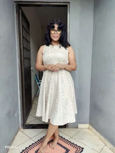 Vestido pérola de renda
