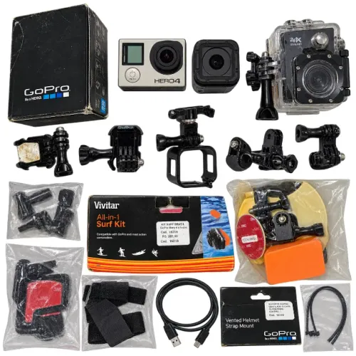 Combo 3 Câmeras de Ação - 2 GoPro Originais + 4K + Muitos Acessórios