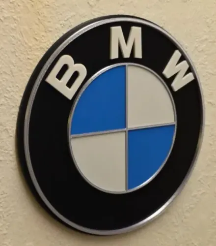 Logo Emblema BMW Parede Decoração Oficina Garagem 3D