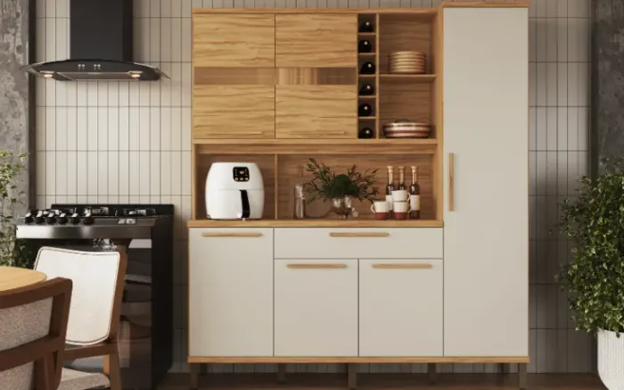 Armario Cozinha 1.80 cm em MDF Touriga 06 portas (Novo)
