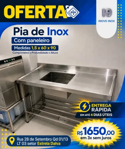 Pia em inox